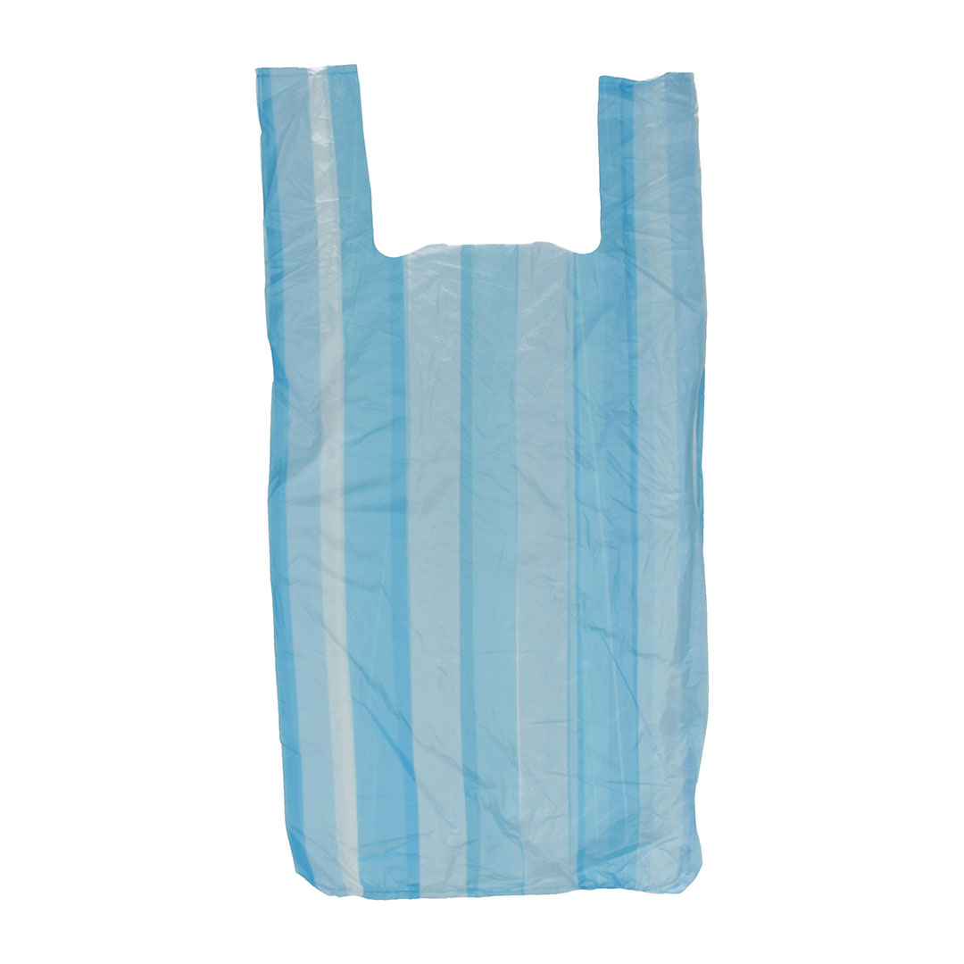 FUNDA #51 TSHIRT RAYAS AZULES (TERMOENVASES, S.A), 18"X21", FL-3.5", S. FONDO, A/D, (10/100)
